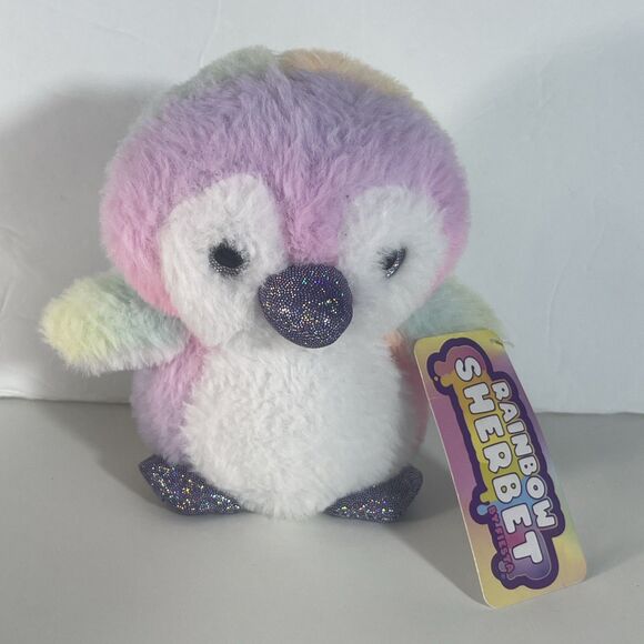Pastel Rainbow Penguin Stuffed Animal Toy NWT - Picture 1 of 11